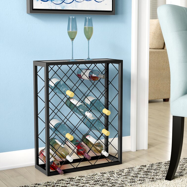 Latitude Run® Fulford 32 Bottle Floor Wine Bottle Rack in Black